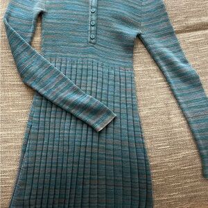 Prana Striped Teal Sweater Dress